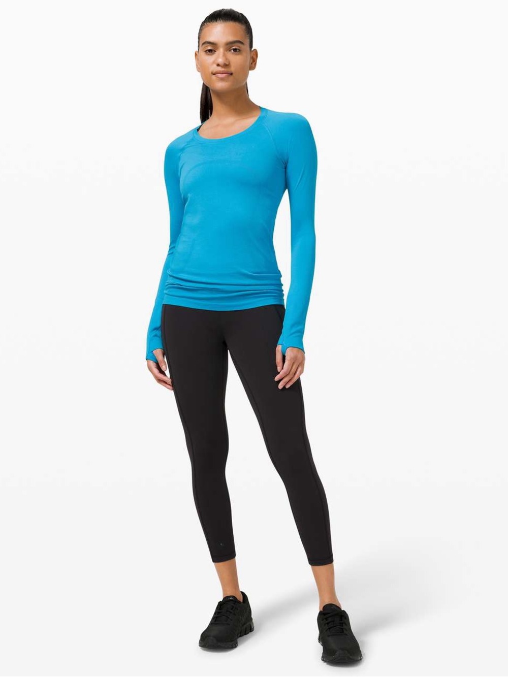 Lululemon Swiftly Tech Long Sleeve Top in Bright Blue Size 2